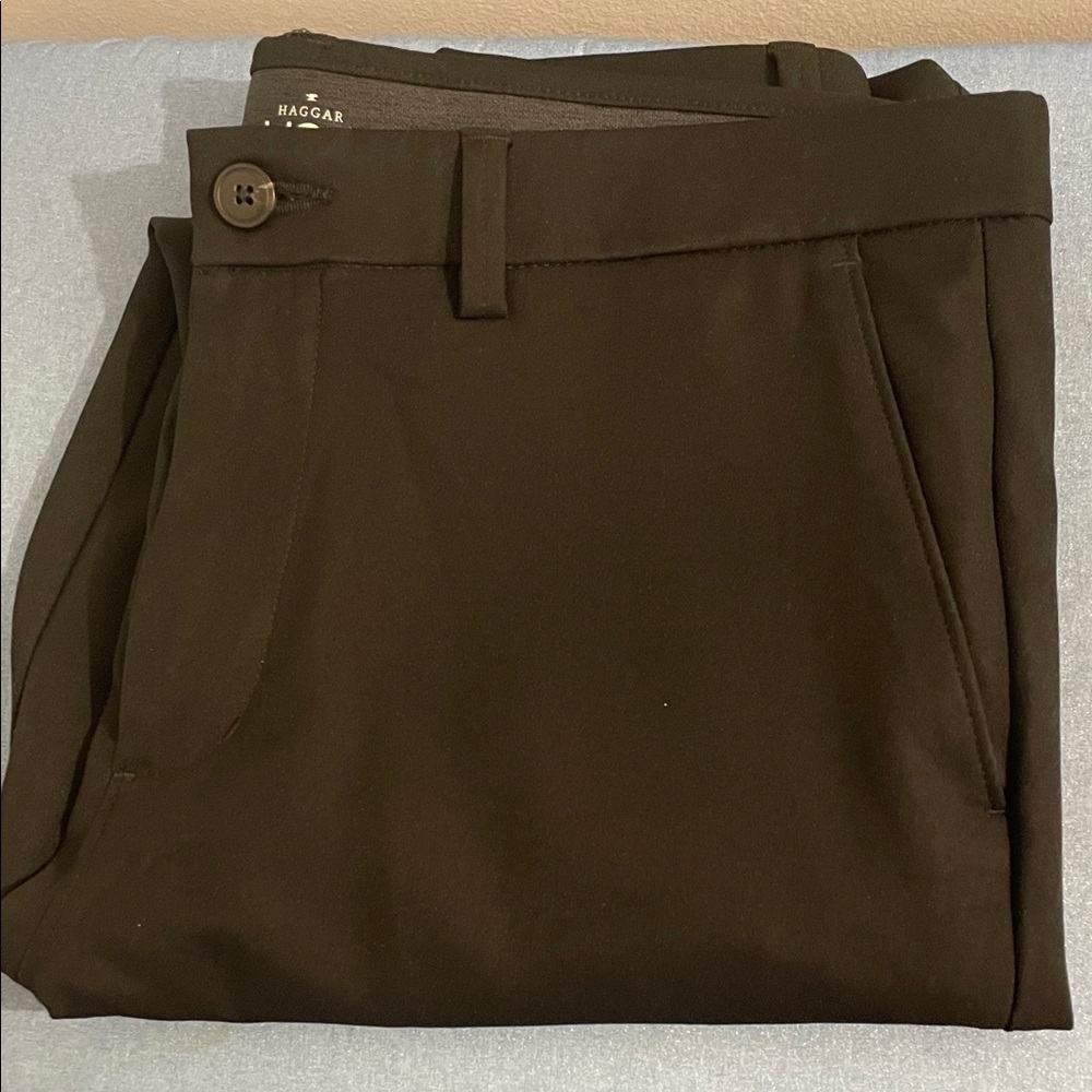 Haggar Men's Dark Black Dress Pants